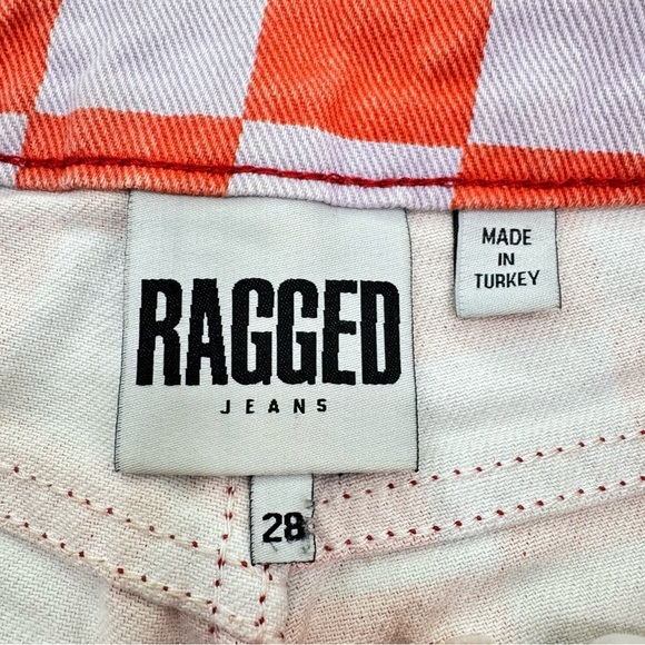 The Ragged Priest Rook Orange Checkered Jeans Size 28 great condition - Picture 9 of 10